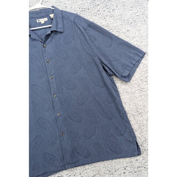 Wilke Rodriguez Paisley Silk Shirt Mens XXL Button Up Beach Travel Vacation Blue - Picture 4 of 12